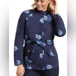 Draper James Navy Floral Utility Jacket